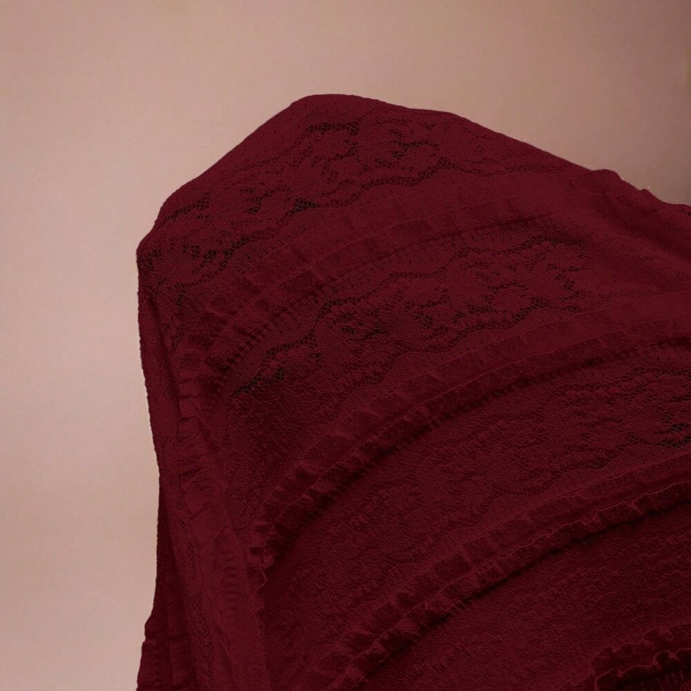 Burgundy Elegant Women's Off-Shoulder Maxi Dress - Picture 8 of 8